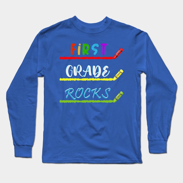 1st grade rocks 2 Long Sleeve T-Shirt by vae nny3